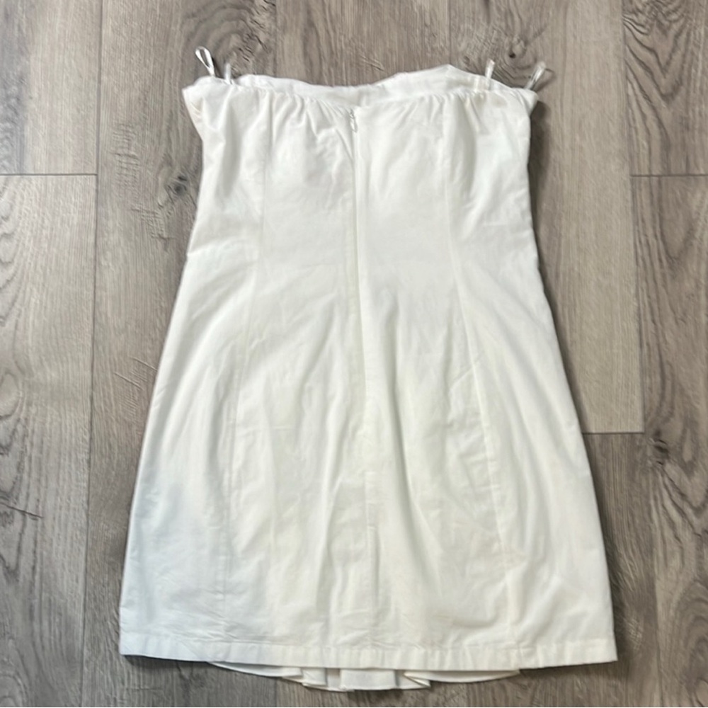 White Strapless Ruffle Dress - Picture 3 of 3